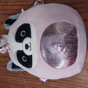 8 inch racoon in unicorn costume squishmallow pink